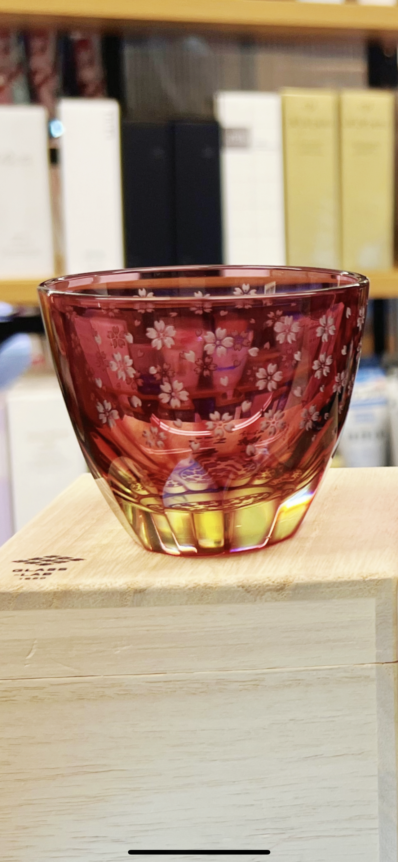 日本江户切子GLASS-LAB 砂切子 サクラサク 冷酒杯 切口 酒杯