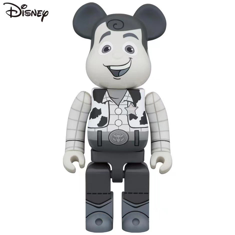 BE@RBRICK WOODY B&W Ver. 1000％ 积木熊BEARBRICK