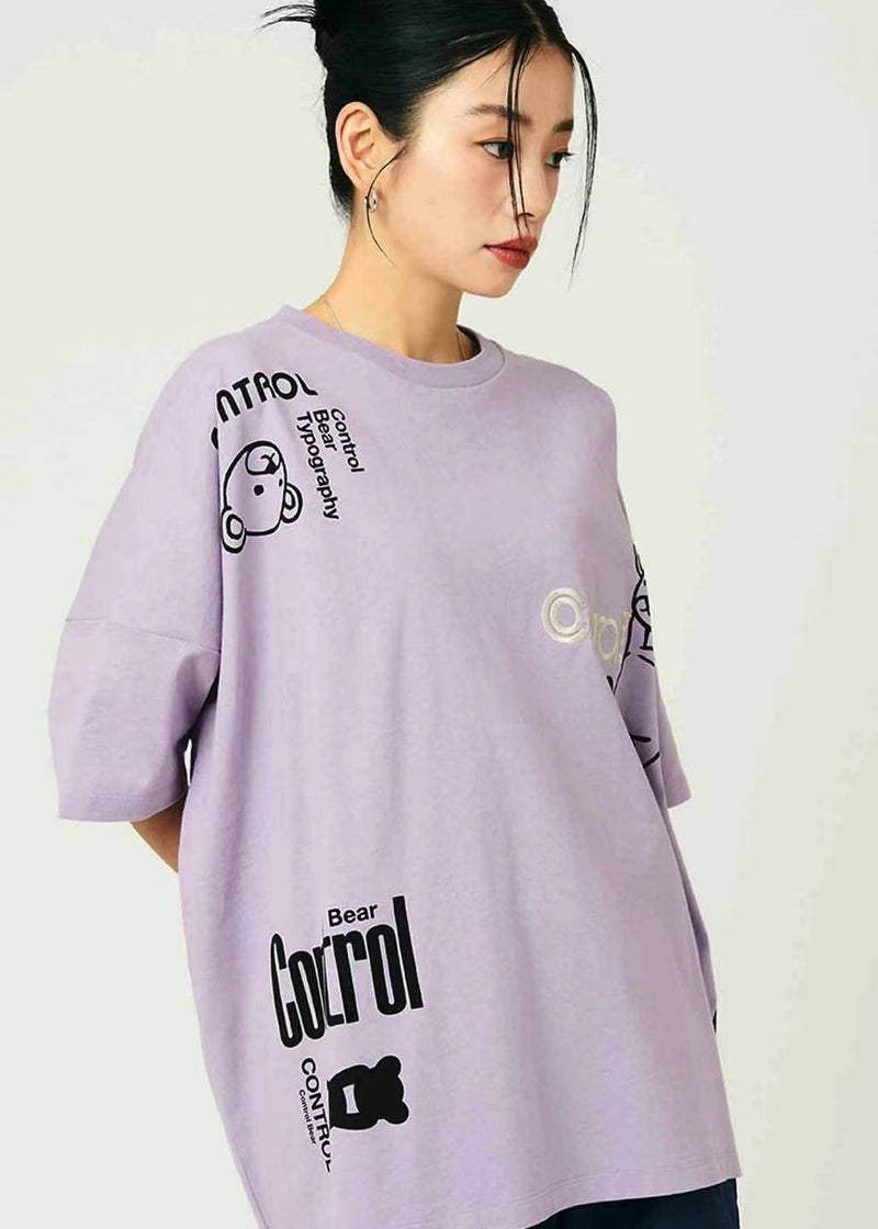 【graniph】超宽廓形T恤 男女同款 紫色