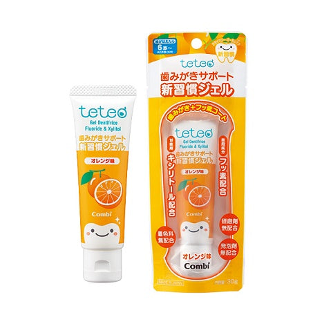 日本 Combi teteo幼童含氟牙膏30g 9个月以上 草莓/橙子/葡萄三种味道可选