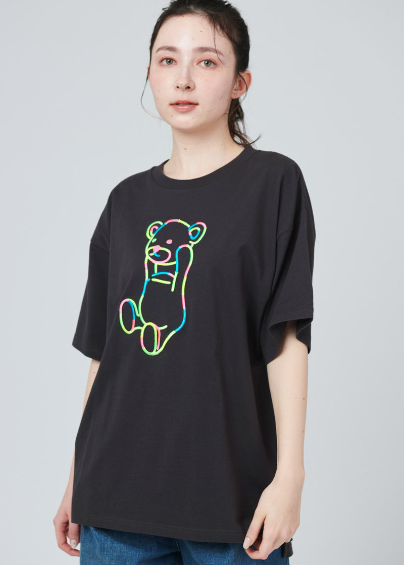 【graniph】Control Bear系列 刺绣流光拔头熊 T恤 男女同款