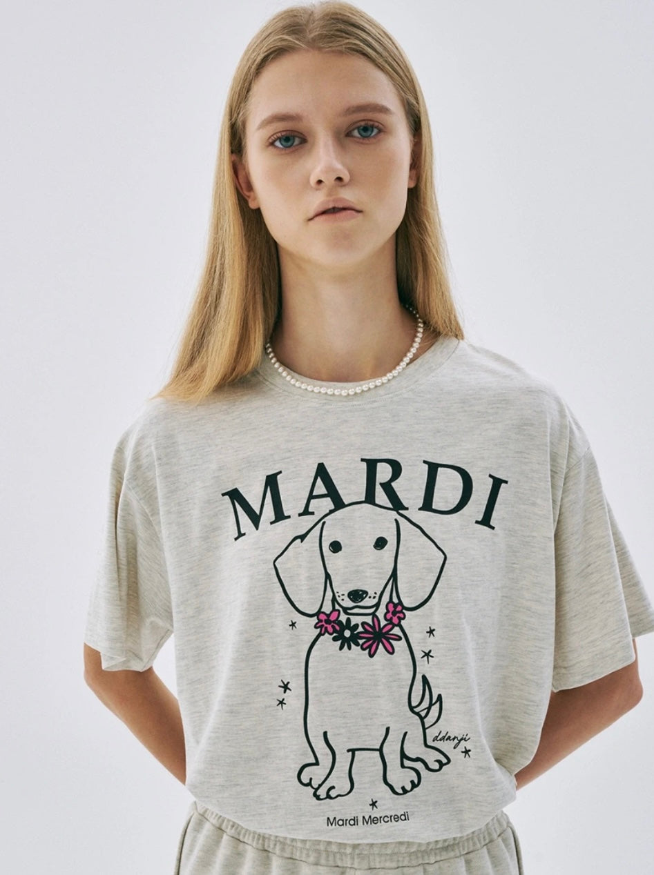 韩国 Mardi Mercredi 腊肠狗 短袖 均码