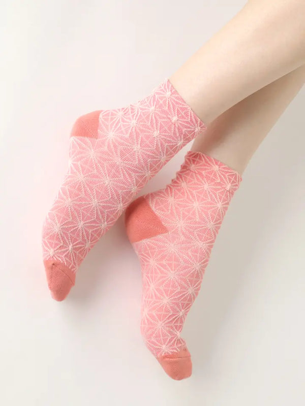 日本靴下屋Tabio 粉色立体编织 袜子