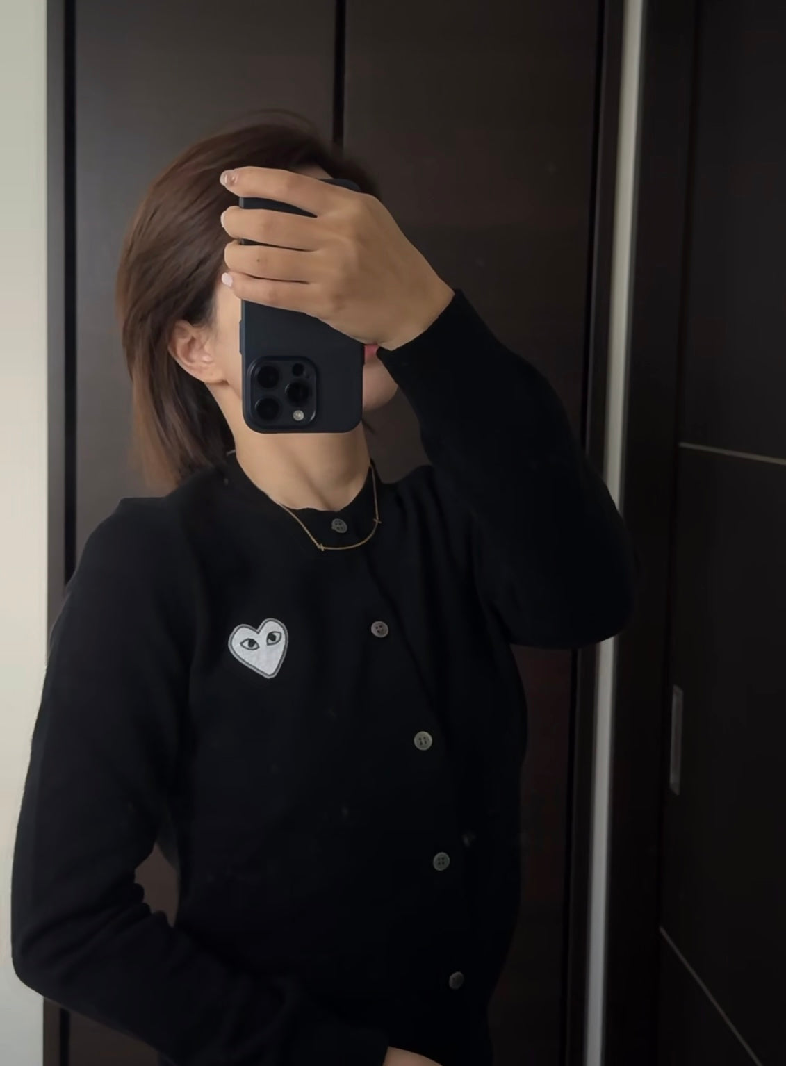 COMME des GARÇONS 川久保玲  开衫  黑色白心