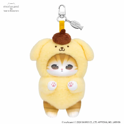 Mofusand x Sanrio Characters Kiramekko Plush Keychain Blind Box (1 Random Design) 猫福珊迪x三丽鸥限定联名挂件盲盒 1个（6种款式随机）