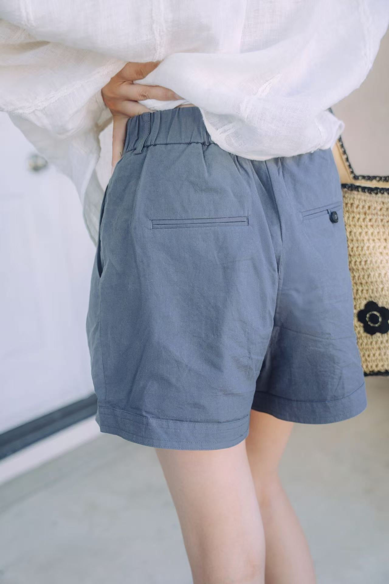 【Riko's collection】清爽棉麻休闲短裤（🍐166/100斤 穿S）