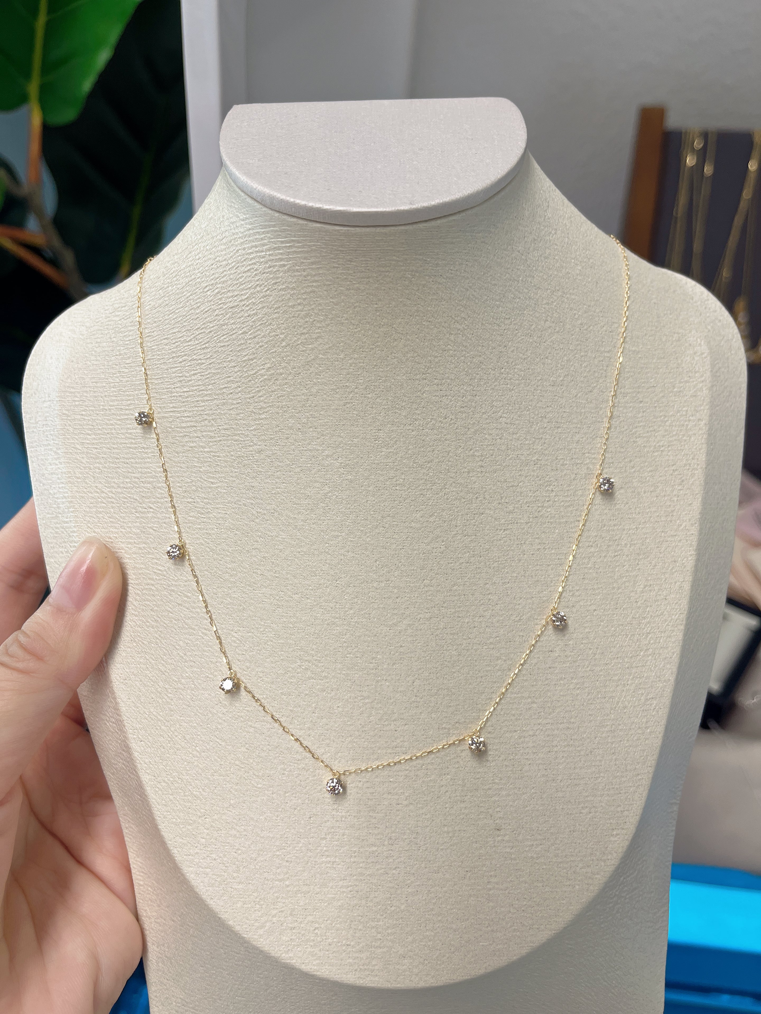 #RZ1022，钻石项链满天星款 1.00ct  长45cm 抽拉扣