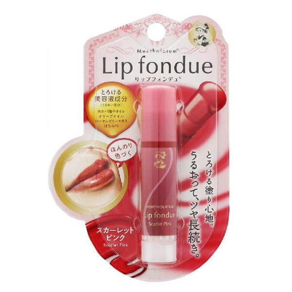日本 乐敦 曼秀雷敦 Lip Fondue 防UV 水润美容液 淡彩光泽润唇膏（猩红/微香） 4.2g