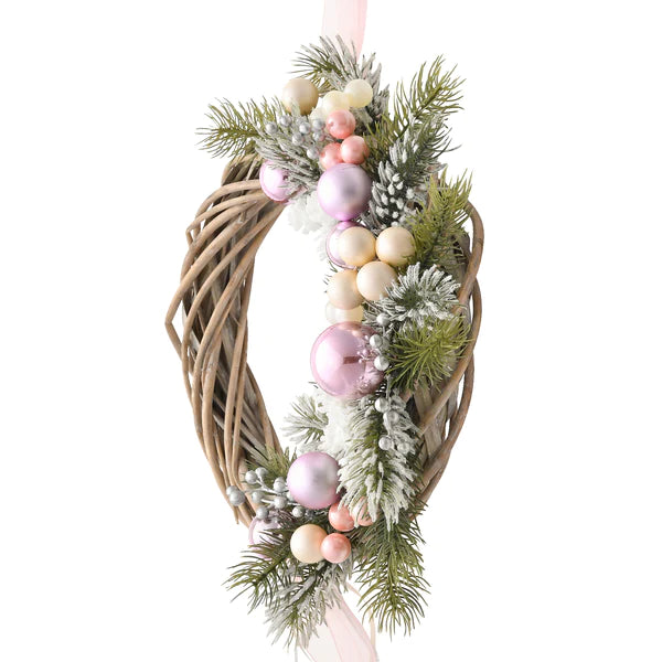 日本Francfranc 粉色 圣诞节日装饰花环
