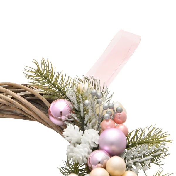 日本Francfranc 粉色 圣诞节日装饰花环