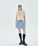 Mardi Mercredi Actif Classic Knit Top Cream Sky Blue One Size 韩国Actif系列 经典logo针织短袖 奶油蓝 均码