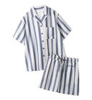 Gelato Pique 春夏新品 纯棉女士条纹简约睡衣家居服套装