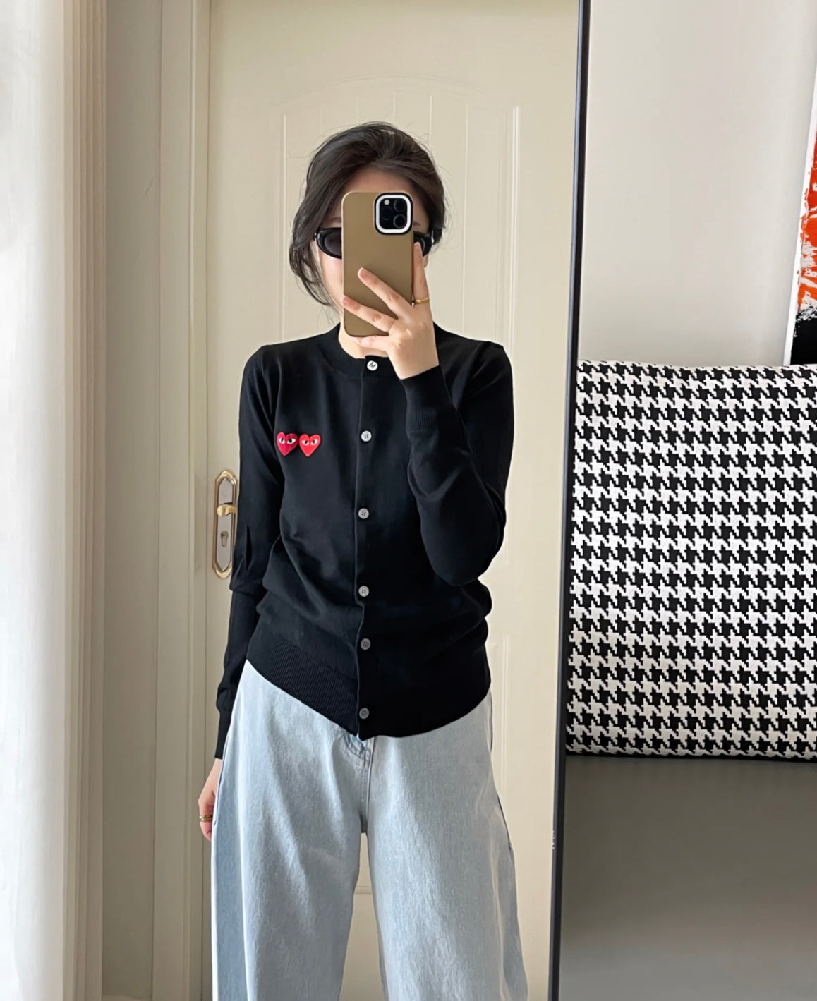 COMME des GARÇONS 川久保玲  开衫 【黑色圆领 双红心♥️】