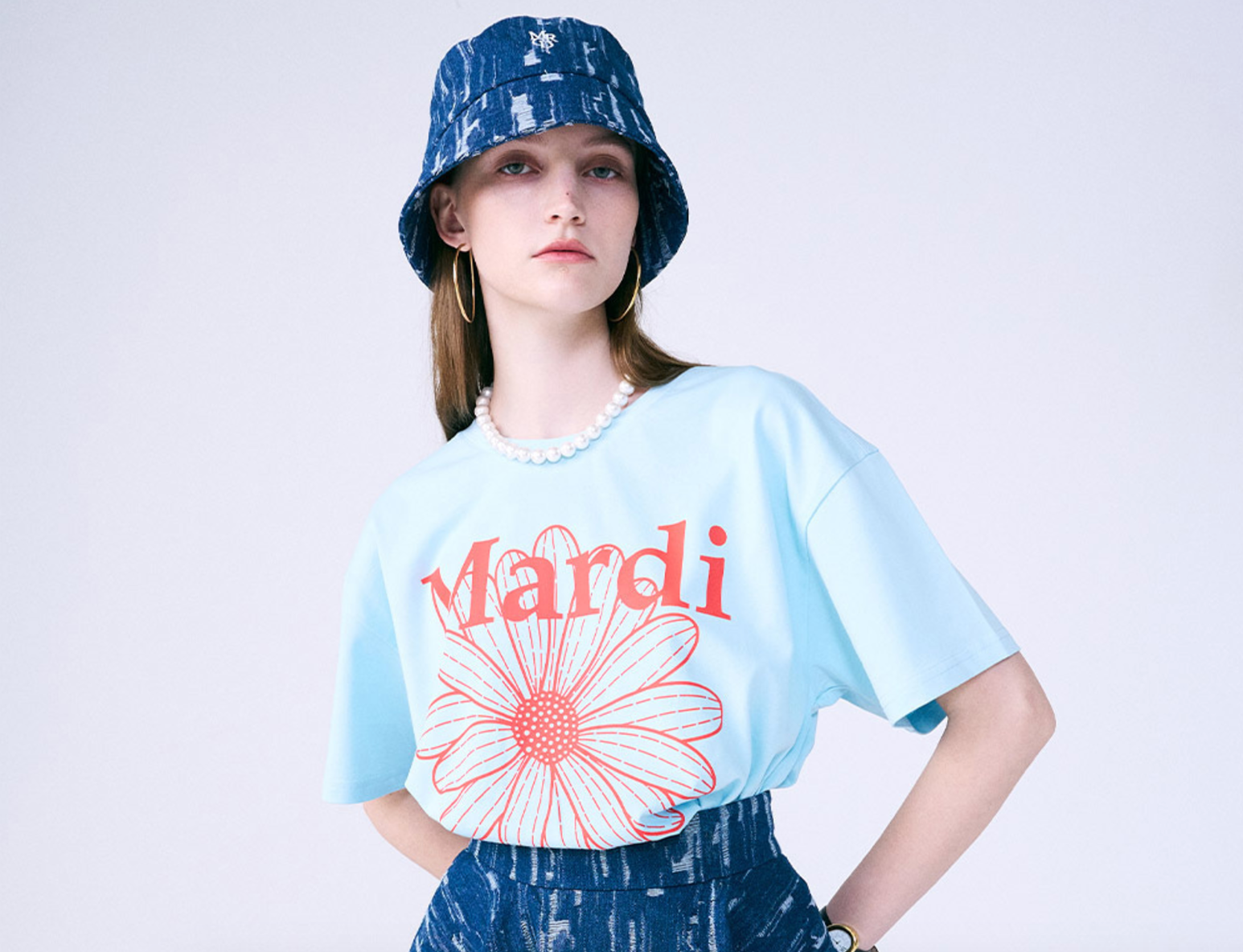 韩国 Mardi Mercredi 小雏菊  短袖 T恤 宽松韩系休闲纯棉上衣女