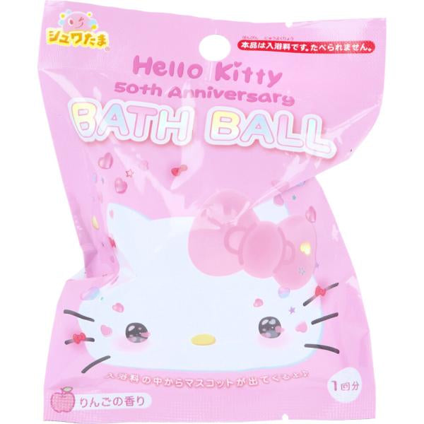 日本Sanrio 玩具入浴球 泡澡球 溶解后有玩具浮出【50周年限定Hello Kitty】苹果香