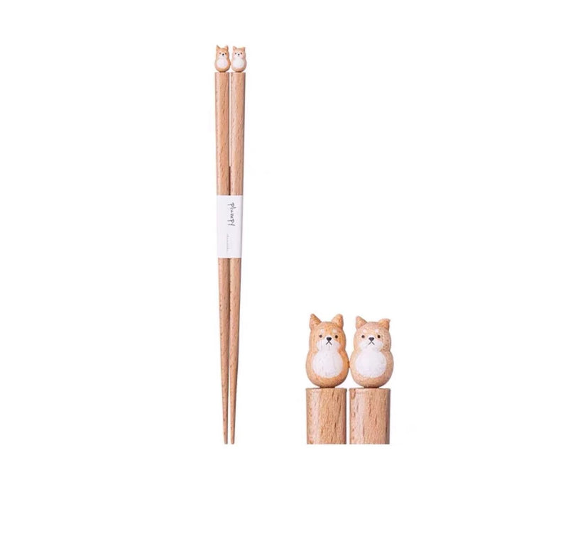 日本Plumpy动物造型天然木质筷子 日式餐具 多种动物造型可选