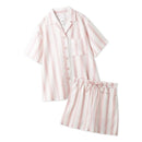 Gelato Pique 春夏新品 纯棉女士条纹简约睡衣家居服套装