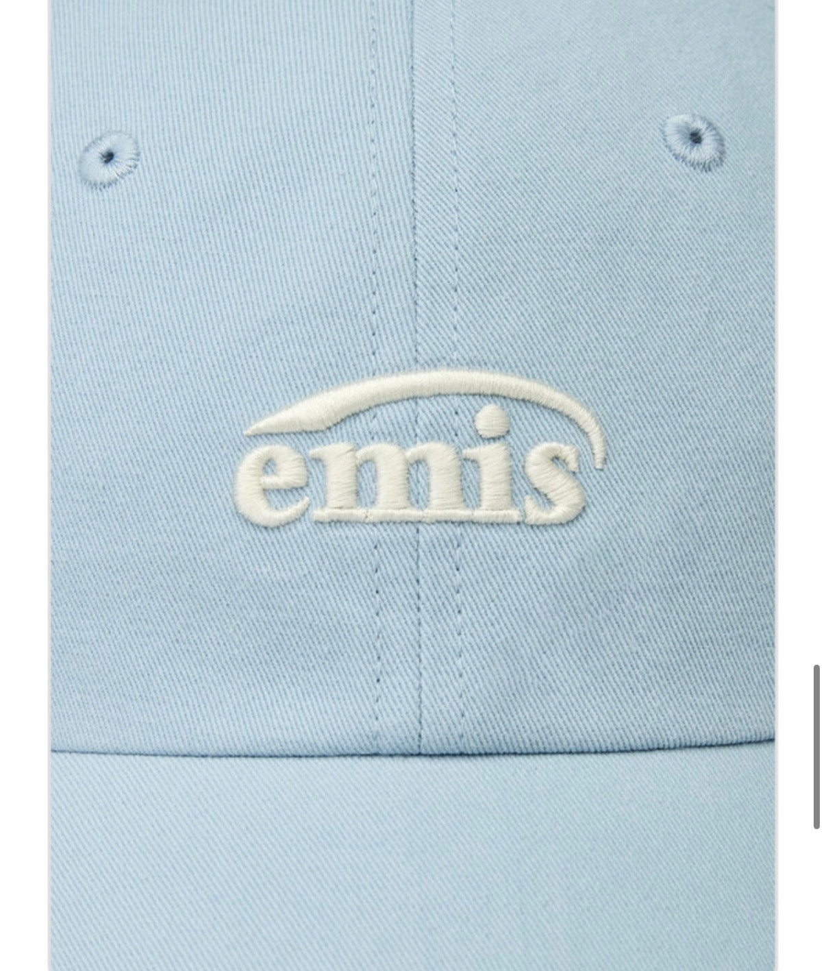 emis Small Logo Ball Cap Pastel Blue 韩国 emis 棒球帽  粉蓝 白色刺绣小标