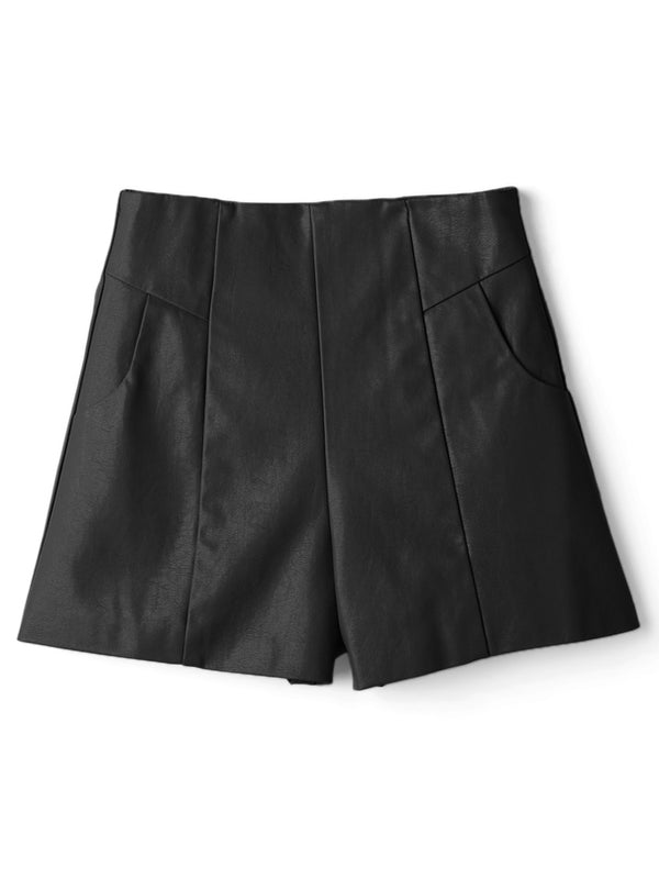 GRL  PU皮短裤 黑色/咖啡色 L码（腰围74厘米以下）