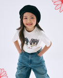Mardi Mercredi Kids Tshirt Drawing Ddanji Twin Cream 韩国 儿童纯棉T恤 画作双胞小狗 奶油色