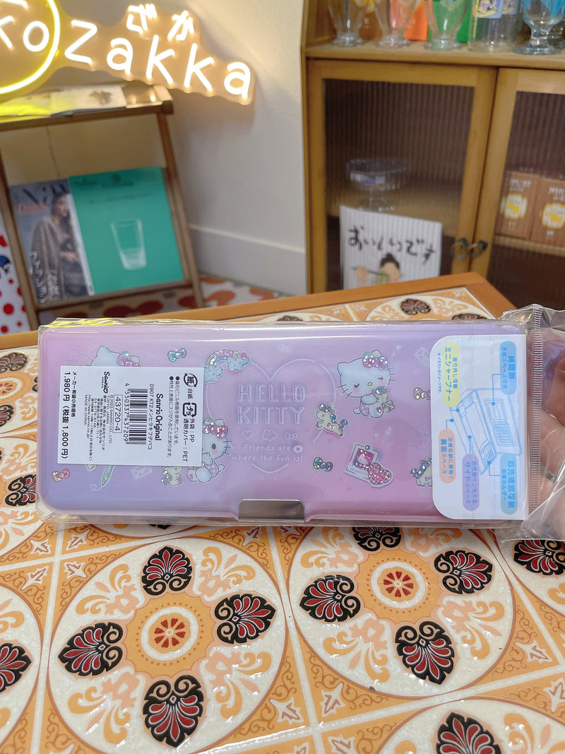 日本Sanrio 三丽鸥 Hello Kitty 正反双开文具盒 多功能笔盒