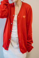 COMME des GARÇONS 川久保玲 羊毛衫/开衫  100%羊毛 【正红色一颗红心】  男款/女款