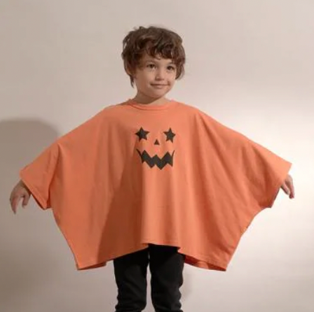 日本 B.Room 童装 万圣节可爱图案 纯棉蝙蝠T  南瓜色🎃 100-110cm
