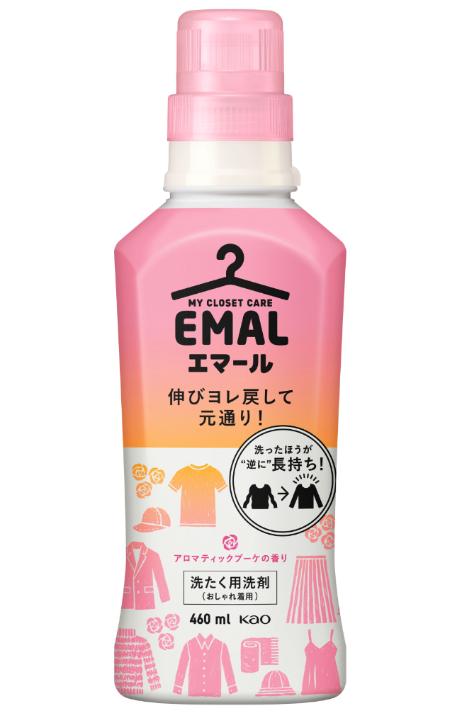 日本KAO花王 真丝羊毛防缩护色轻柔洗衣液  玫瑰香500ML-粉色