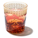 日本Yamada山田硝子 江户切子  山下白雨系列 威士忌杯 琥珀金赤色 约260ml