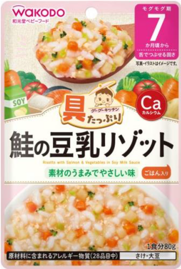 日本和光堂WAKODO   鲑鱼豆腐什锦粥   7个月+  80g（保质期2025年12月）