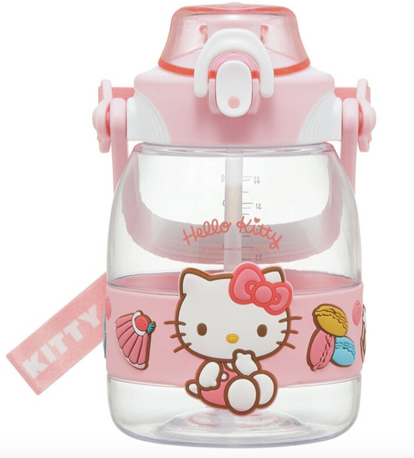 日本 Skater   Hello Kitty 便携手提 斜背大肚杯 吸管杯大容量1200 ml