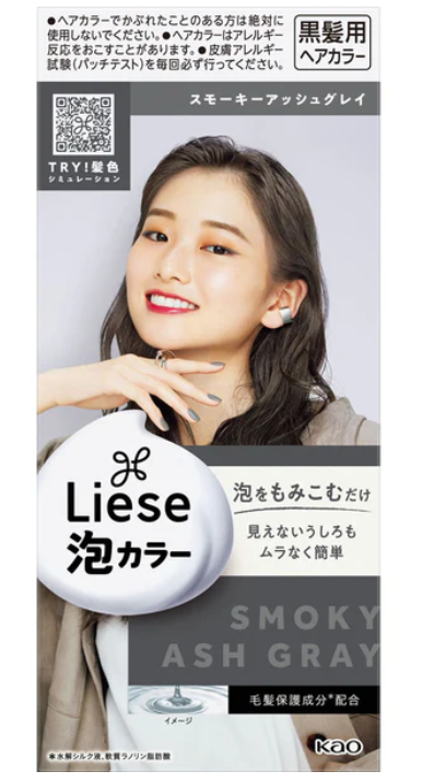 日本KAO花王 LIESE PRETTIA 泡沫染发剂  #烟熏灰色 108ml