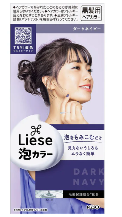 日本KAO花王 LIESE PRETTIA 泡沫染发剂  #深藏蓝色 108ml