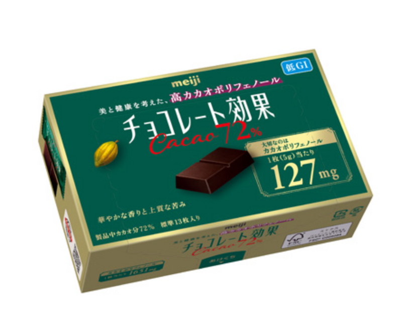 日本明治Meiji 巧克力效果 低GI醇黑巧克力（72%可可） 65g (保质期2025.08）