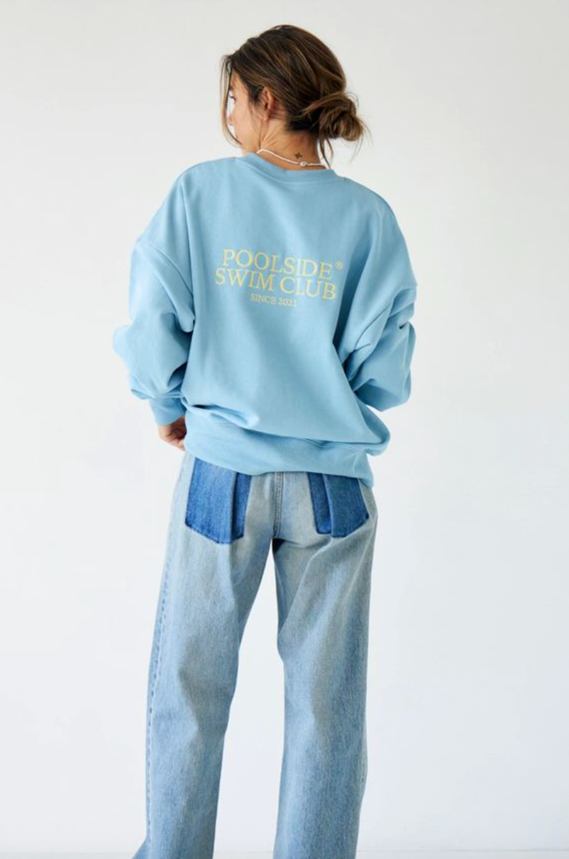 日本ungrid秋季新品 静谧蓝刺绣卫衣 均码