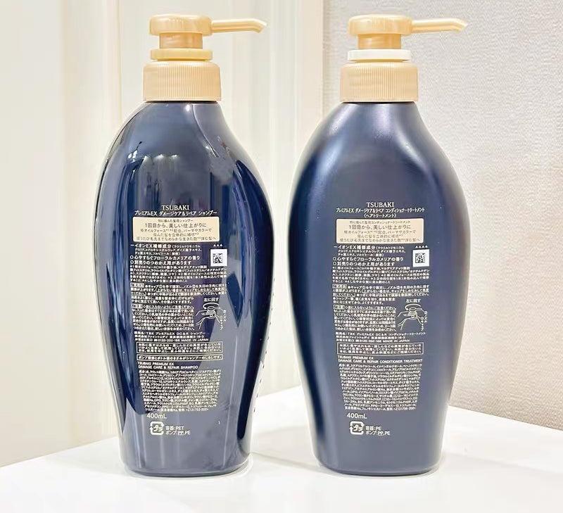 日本资生堂TSUBAKI丝蓓绮洗护套装最新款 黑椿400ml+400ml适合烫染过度损伤的发质