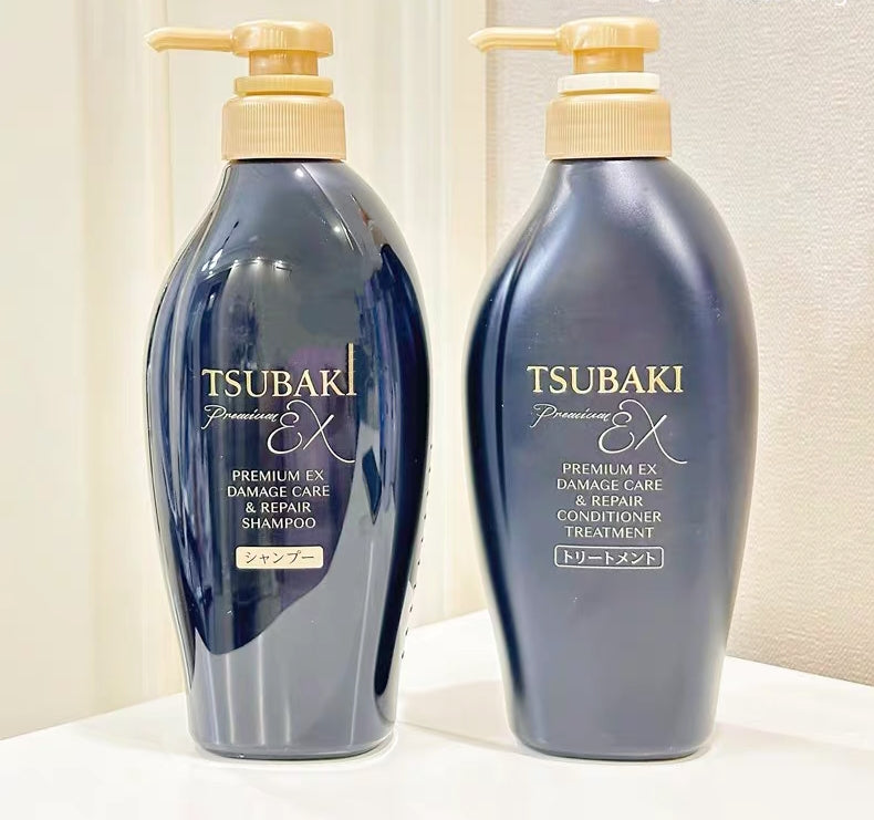 日本资生堂TSUBAKI丝蓓绮洗护套装最新款 黑椿400ml+400ml适合烫染过度损伤的发质