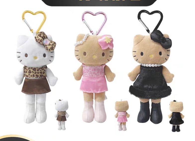 日本 SANRIO 三丽鸥 NIC 长腿 kitty挂件 爱心扣