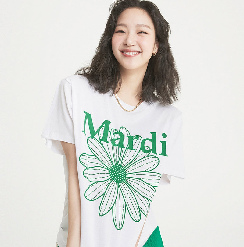 韩国 Mardi Mercredi 小雏菊  短袖 T恤 宽松韩系休闲纯棉上衣女
