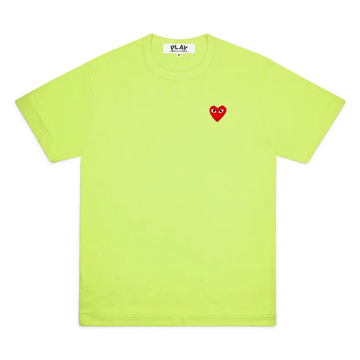 【0609ずみ】COMME des GARÇONS 川久保玲 T恤 苹果绿 红心（尺码偏小，洗后也会缩水尽量买大哦）