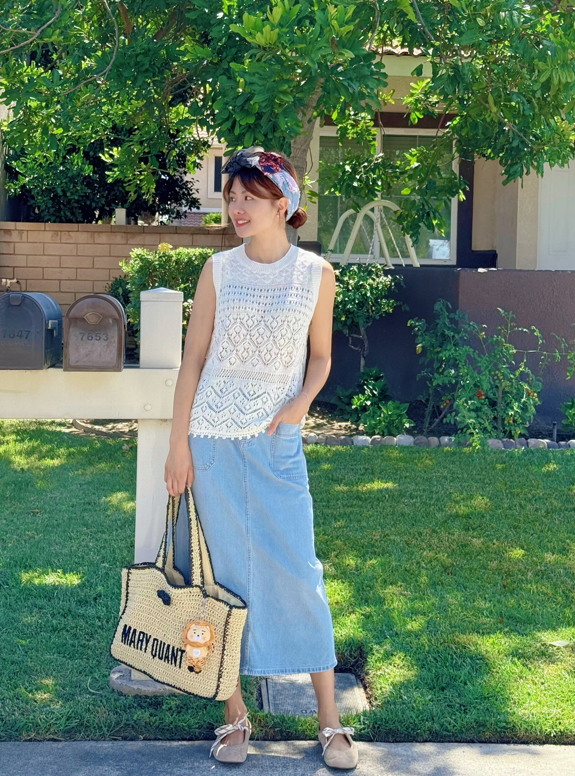 【Riko's collection】亚麻镂空针织无袖打底吊带背心