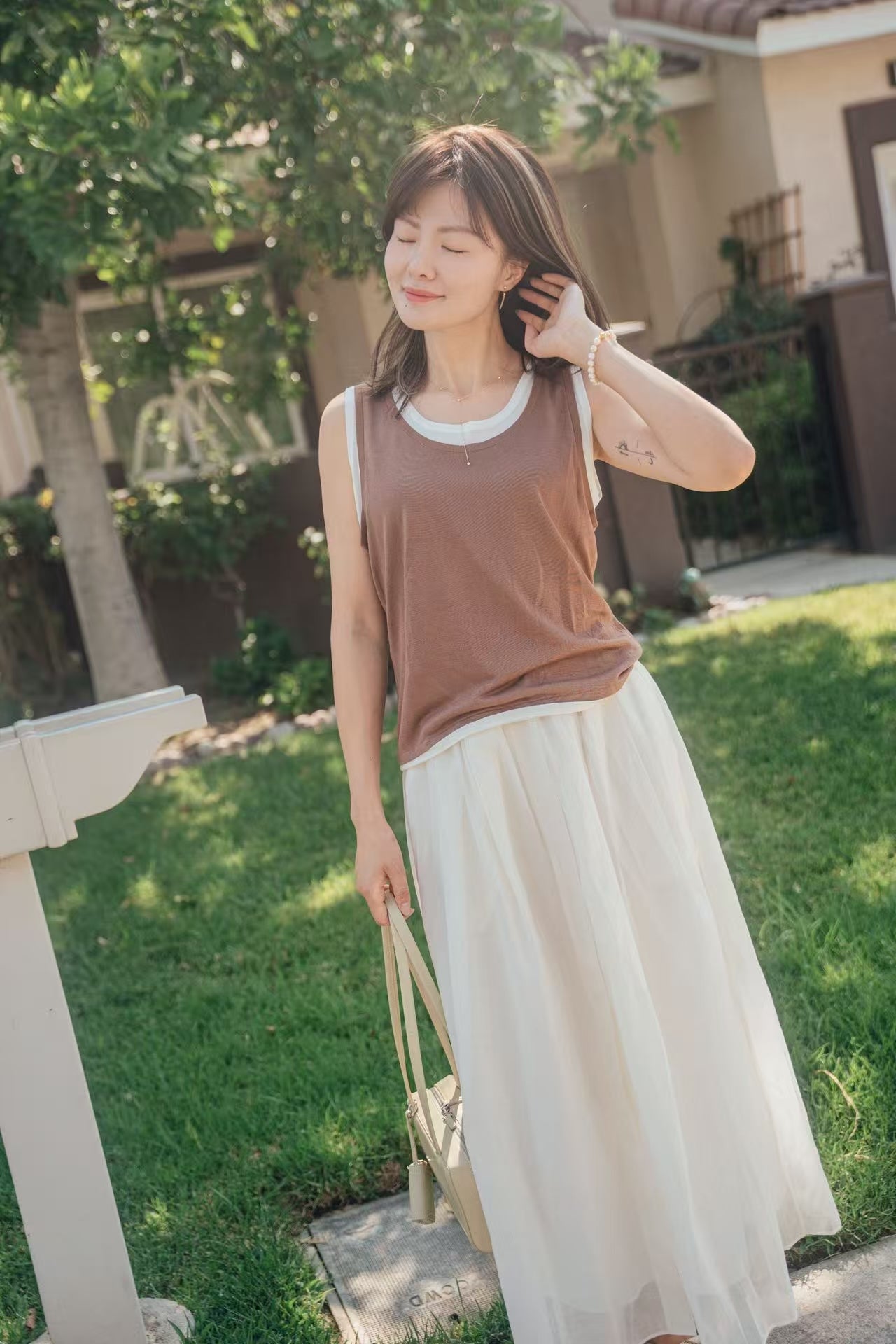 【Riko's collection】假两件无袖背心打底衫 多颜色可选