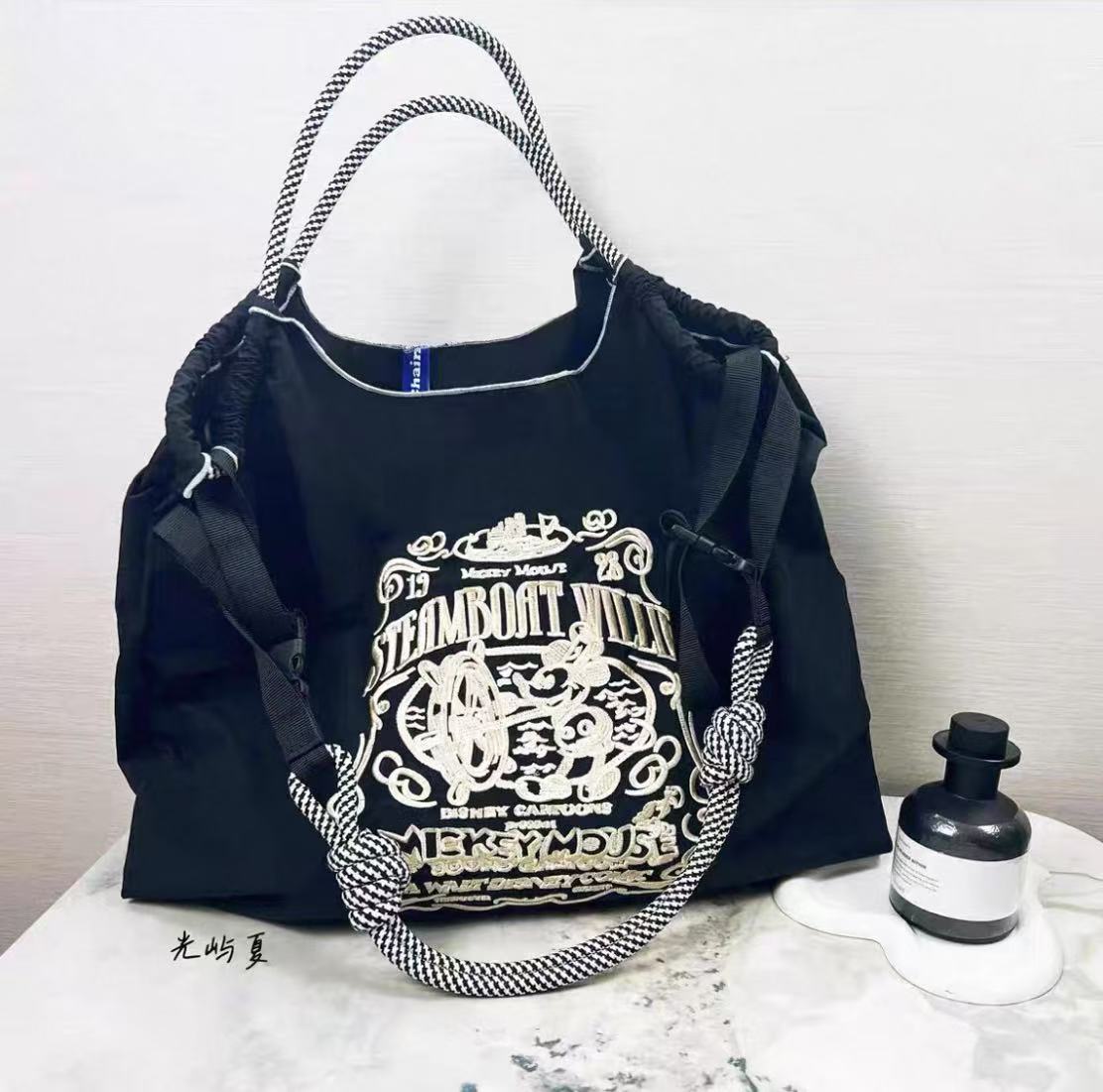 日本 ball&chain 购物袋 黑金米奇图案 L码