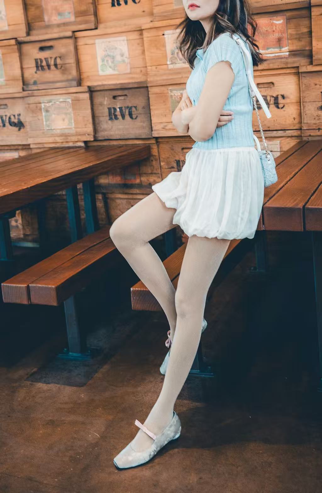 【Riko's collection】贝壳扣冰丝薄透针织T恤 超软糯