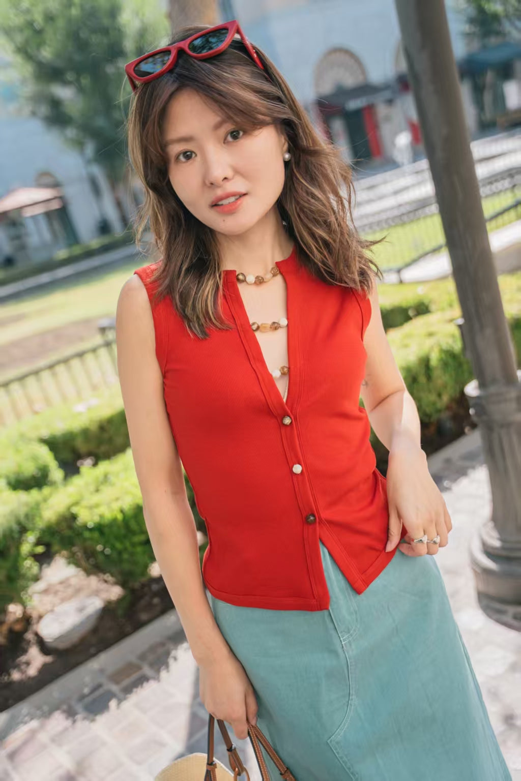 【Riko's collection】湖蓝水洗牛仔半身裙