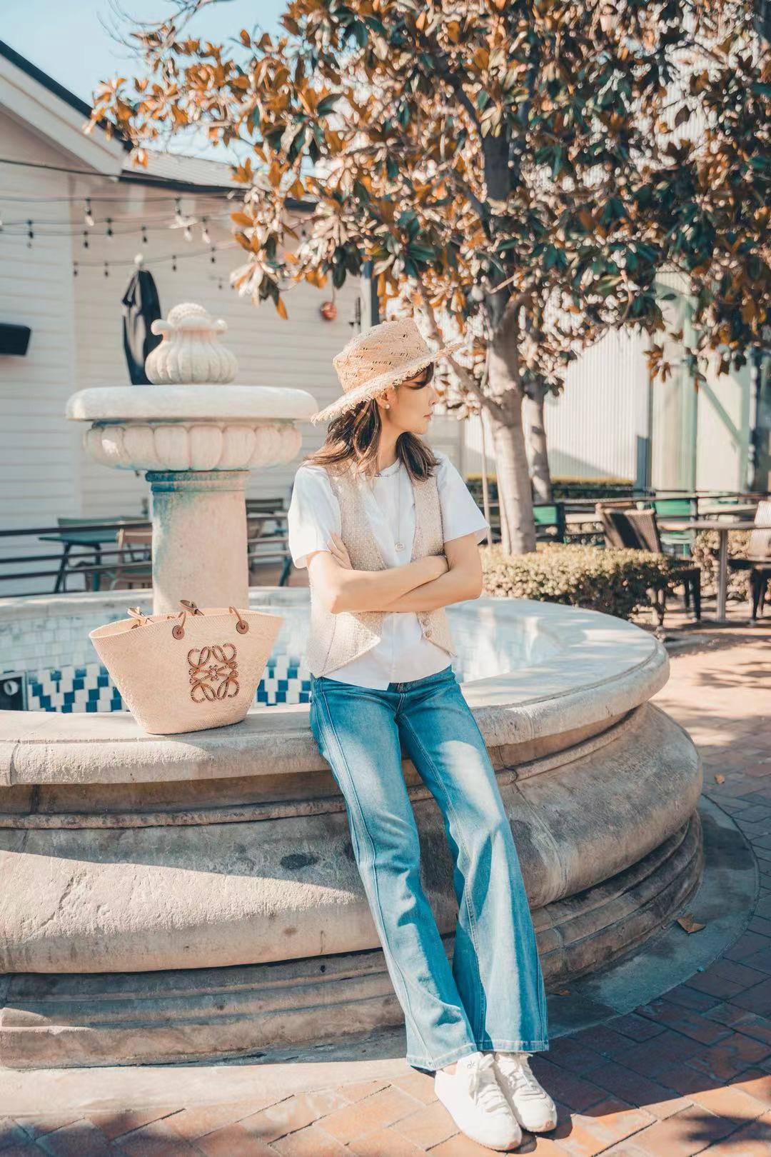 日本CA4LA  春夏氛围感 拉菲草镂空编织草帽 均码 natural