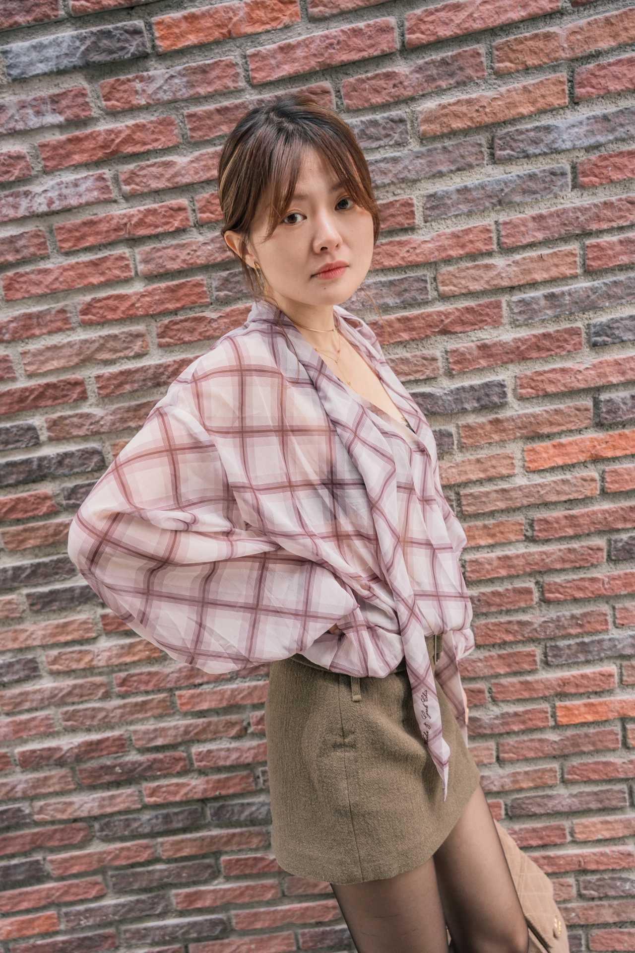 【Riko's collection】宽松飘带微透长袖衬衫均码