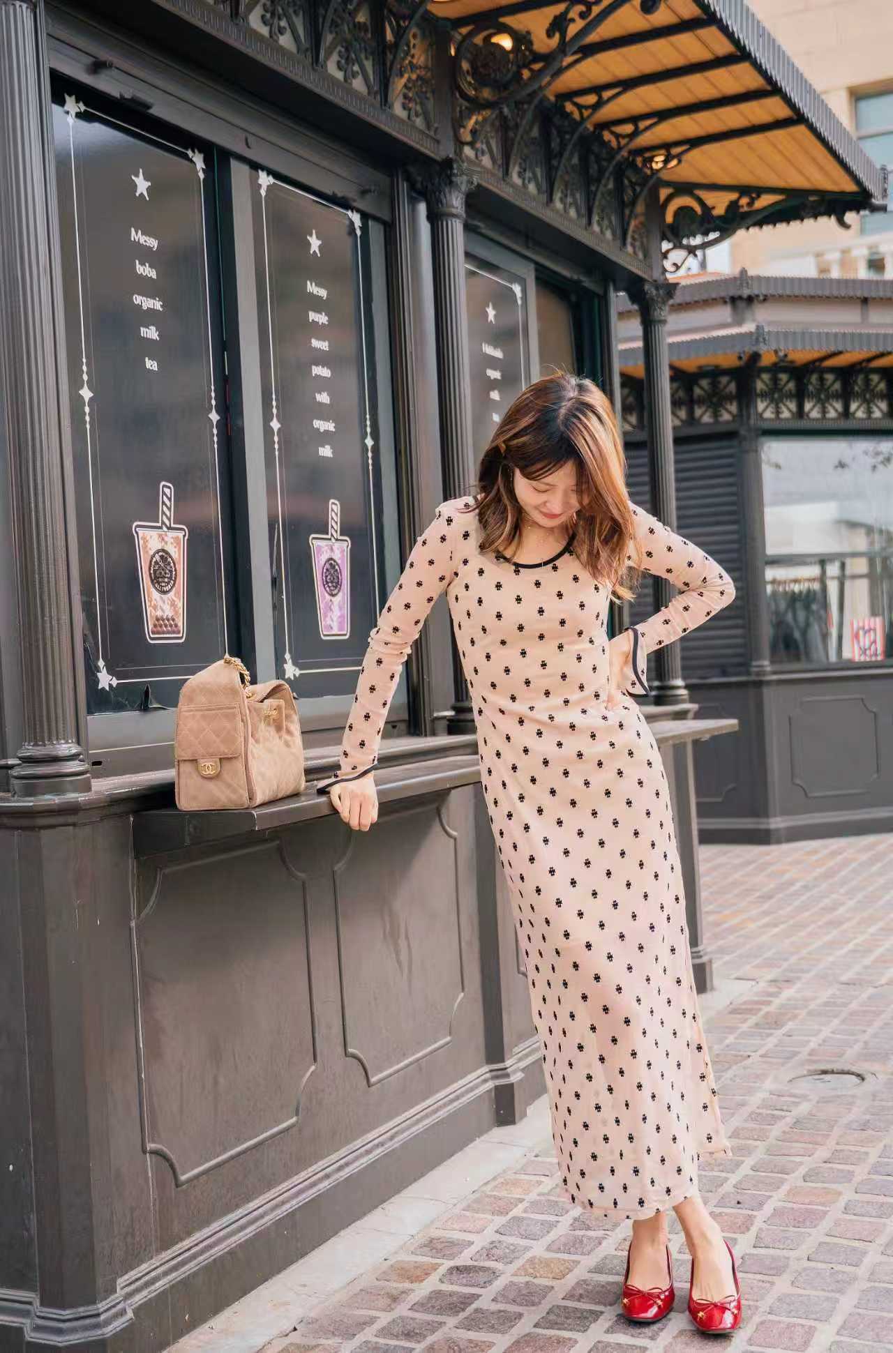 日本USAGI ONLINE  SORIN 天鹅湖 波点复古风连身长裙