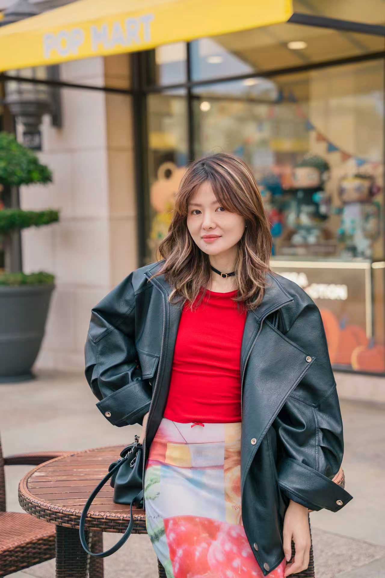 【Riko's collection】度假风拼图网纱印花中长半身裙