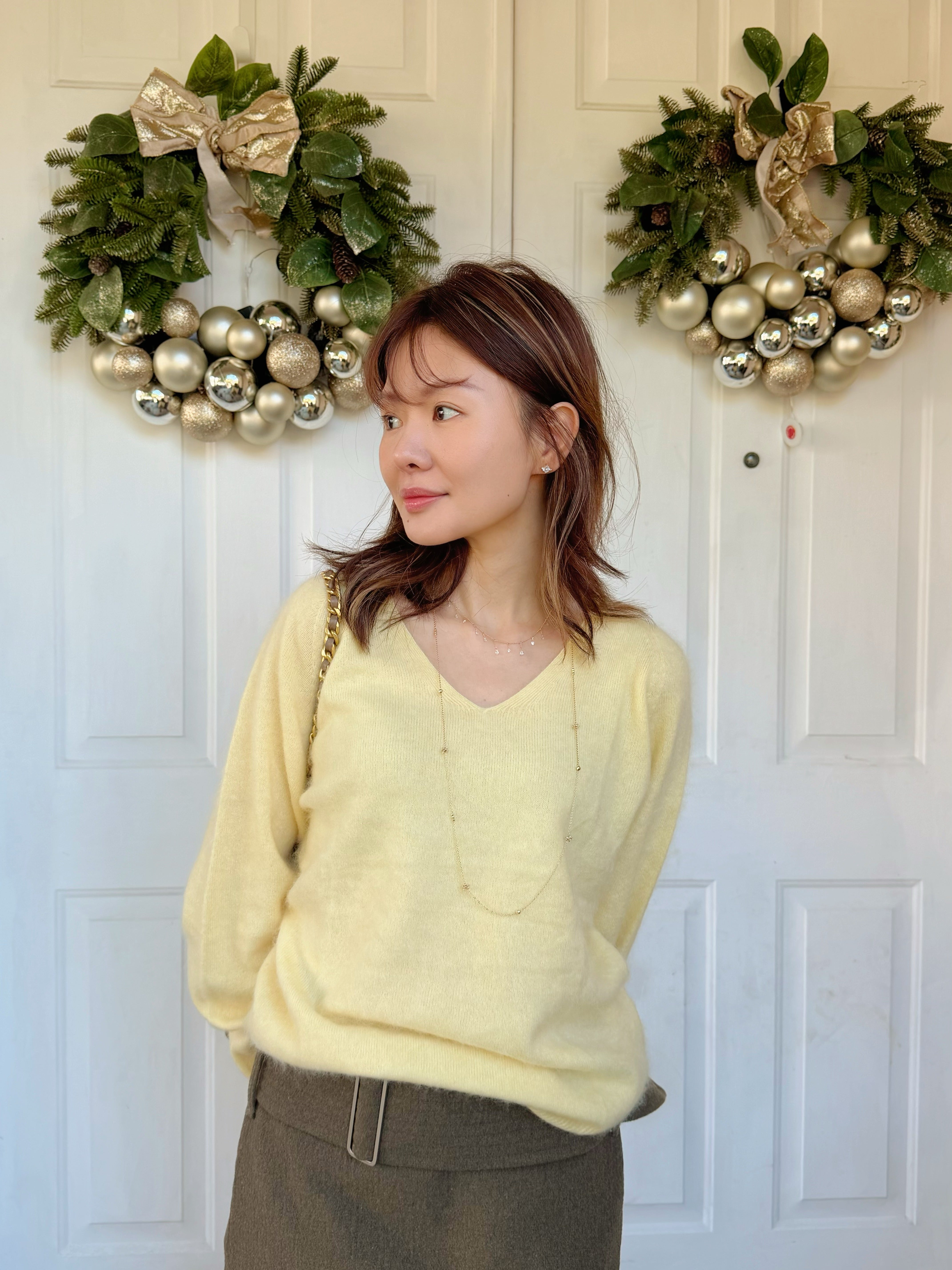 【Riko's collection】超软糯贴身舒适羊毛羊绒V领毛衣多色可选 均码（120斤以内）